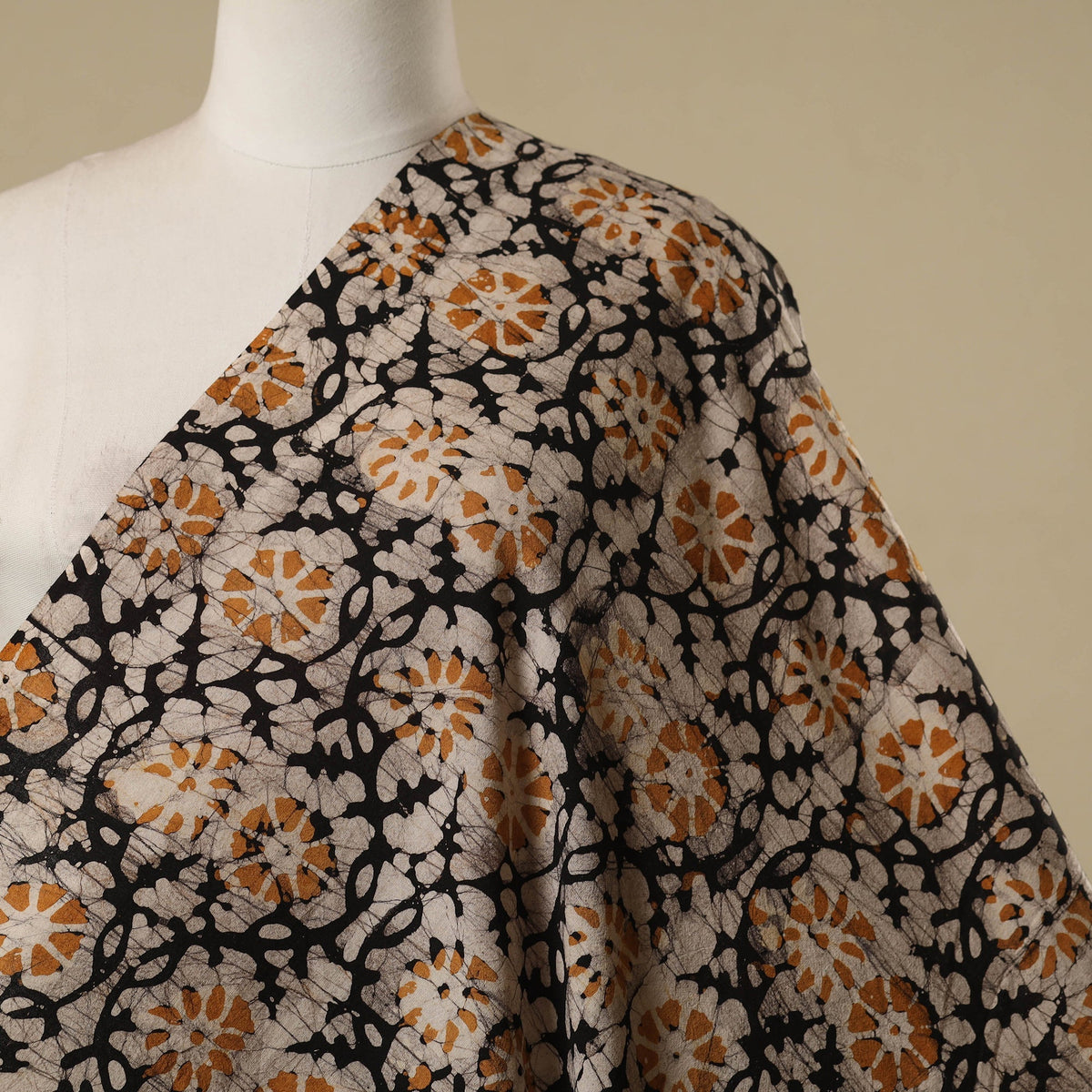 Kutch hand batik cotton fabric 19 - handcrafted