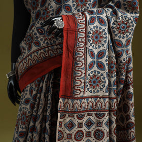 Kutch hand block print natural dyed pure mul cotton ajrakh