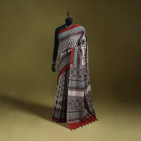 Kutch hand block print natural dyed pure mul cotton ajrakh