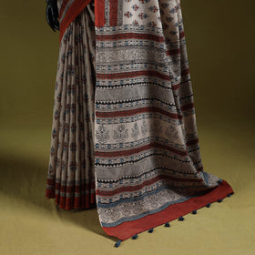 Kutch hand block print natural dyed pure mul cotton ajrakh