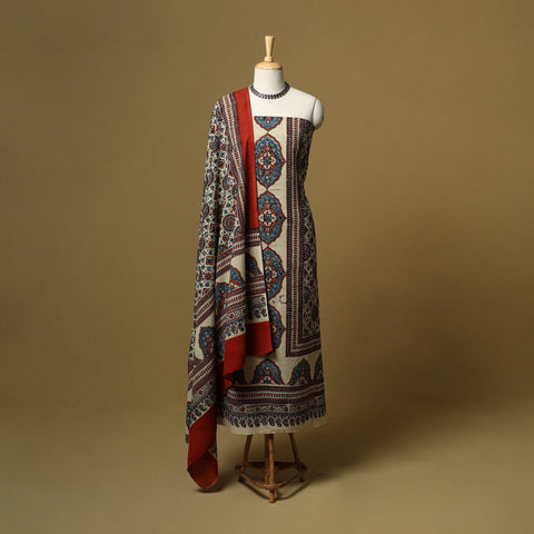 Kutch hand natural dyed cotton 2pc unstitched dress