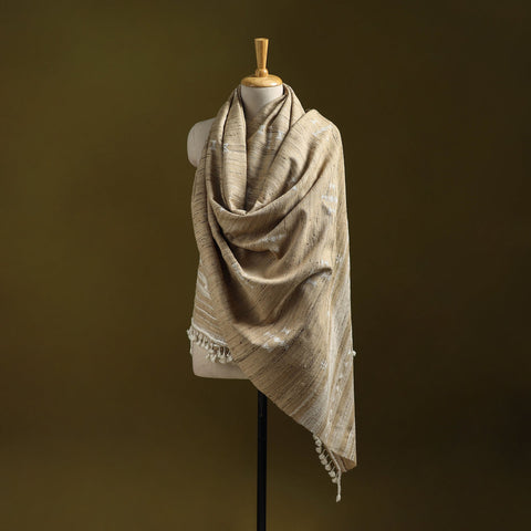 Beige - kutch handspun handwoven merino wool x katia silk