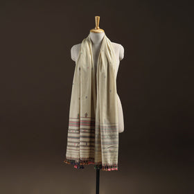 Beige - kutch bhujodi handwoven merino wool shawl 18