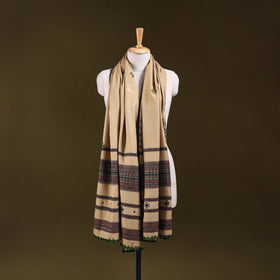 Beige - kutch bhujodi handwoven mirror work acrylic wool