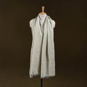 Beige - kutch bhujodi handwoven mirror work acrylic wool