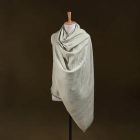 Beige - kutch bhujodi handwoven mirror work acrylic wool