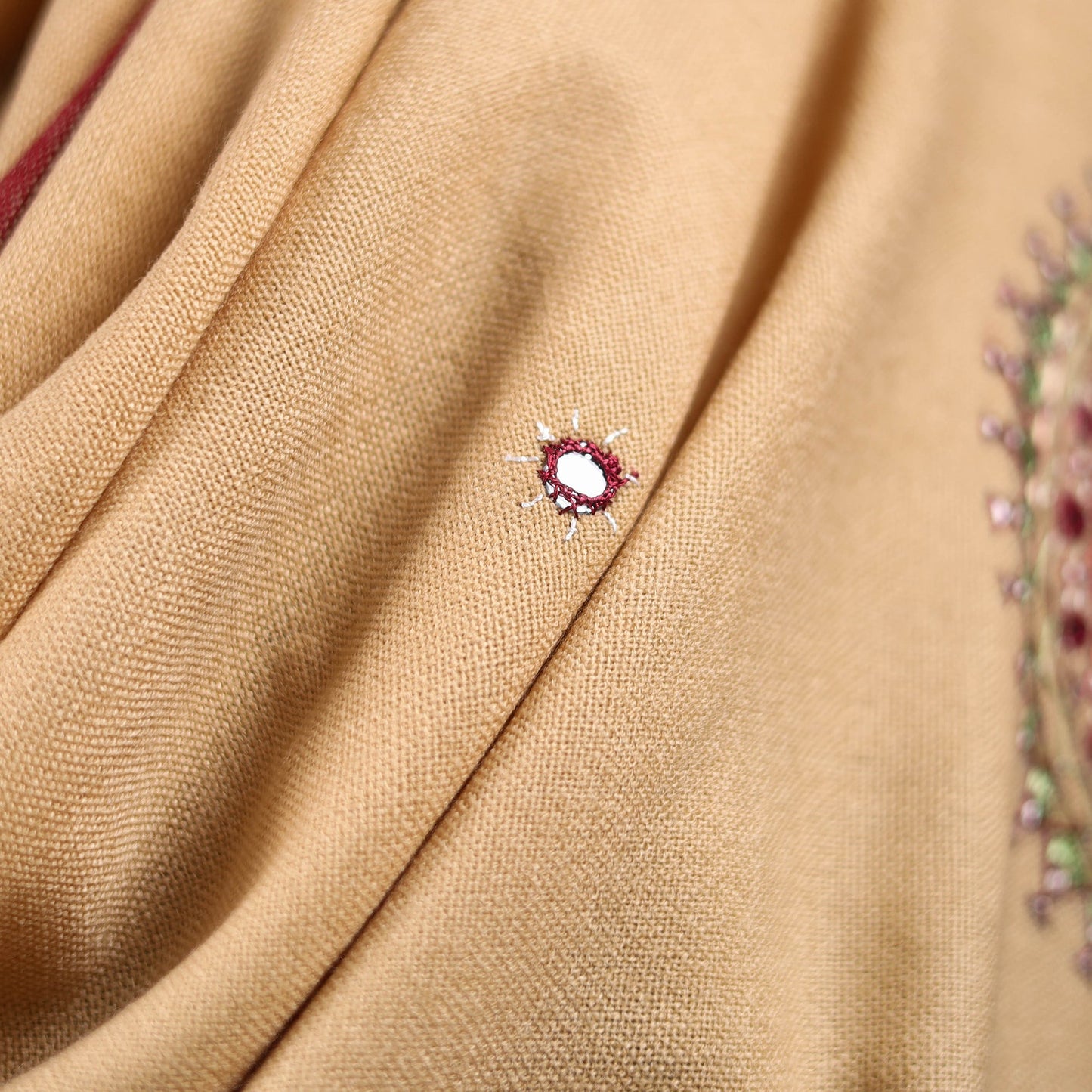 Kutch mirror work handwoven neran hand embroidery acrylic