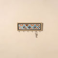 Kutch mud mirror work lippan art key holder (4 x 12 in) 08