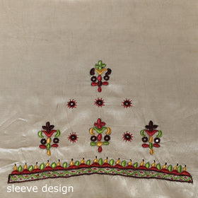 Kutch pakko hand embroidery mashru silk unstitched kurta