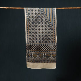 Kutch printed mashru silk stole 02 - handcrafted