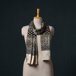 Kutch printed mashru silk stole 02 - handcrafted