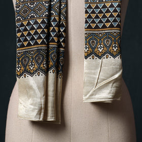 Kutch printed mashru silk stole 06 - handcrafted