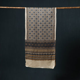 Kutch printed mashru silk stole 13 - handcrafted
