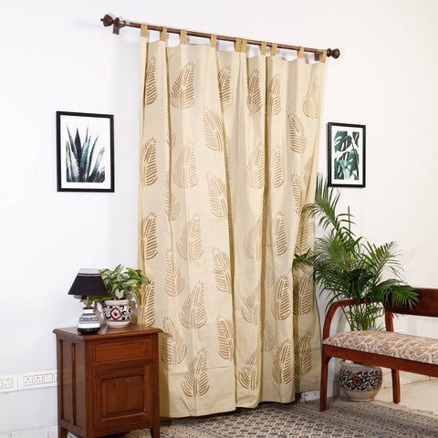 Leaves Cutwork Cotton Barmer Applique Door Curtain