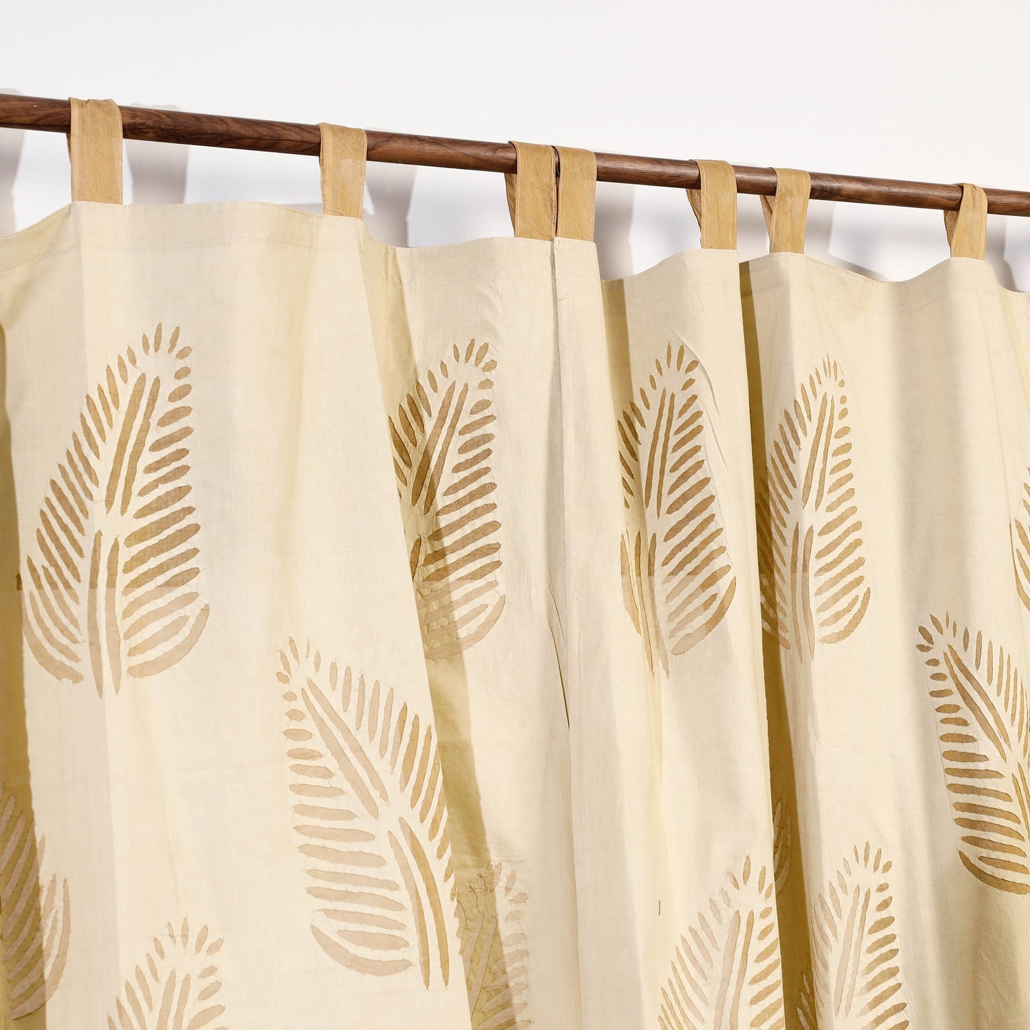 Leaves Cutwork Cotton Barmer Applique Door Curtain