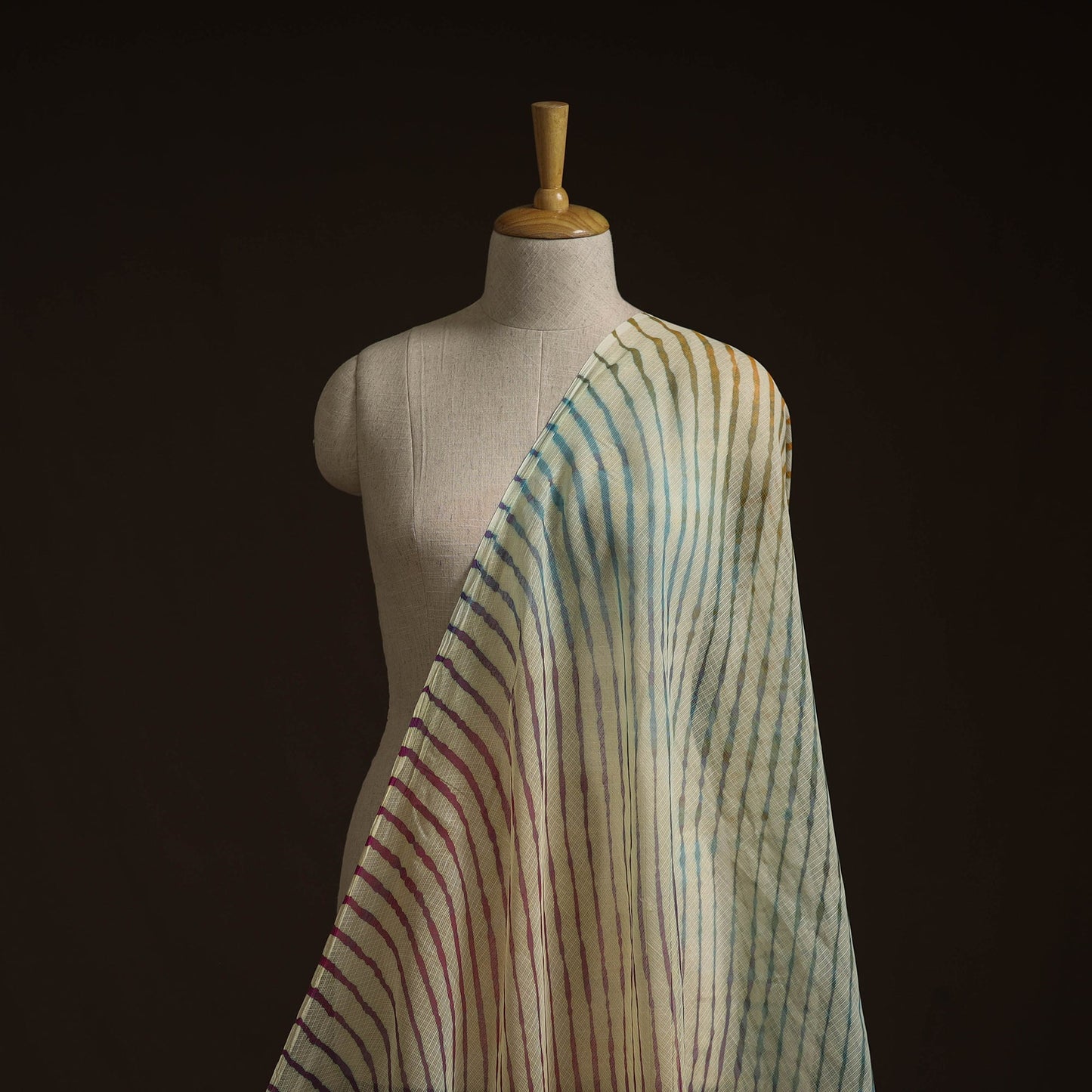 Leheriya tie-dye kota doria cotton fabric 26 - handcrafted