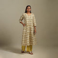 A-line embroidered cotton hand batik kurta for women 11