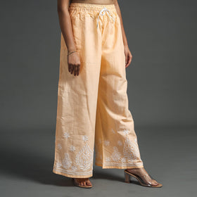  Lucknow Chikankari Hand Embroidery Cotton Palazzo Online at iTokri.com