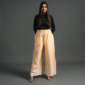  Lucknow Chikankari Hand Embroidery Cotton Palazzo Online at iTokri.com