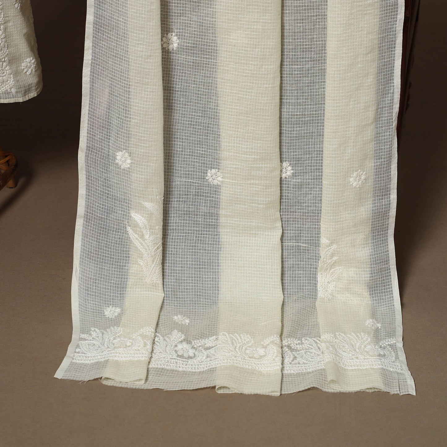 Lucknowi chikankari hand embroidered kota doria cotton 2pc