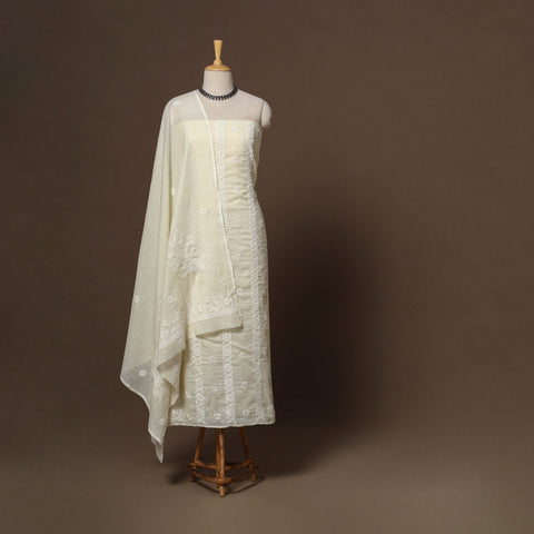 Lucknowi chikankari hand embroidered kota doria cotton 2pc