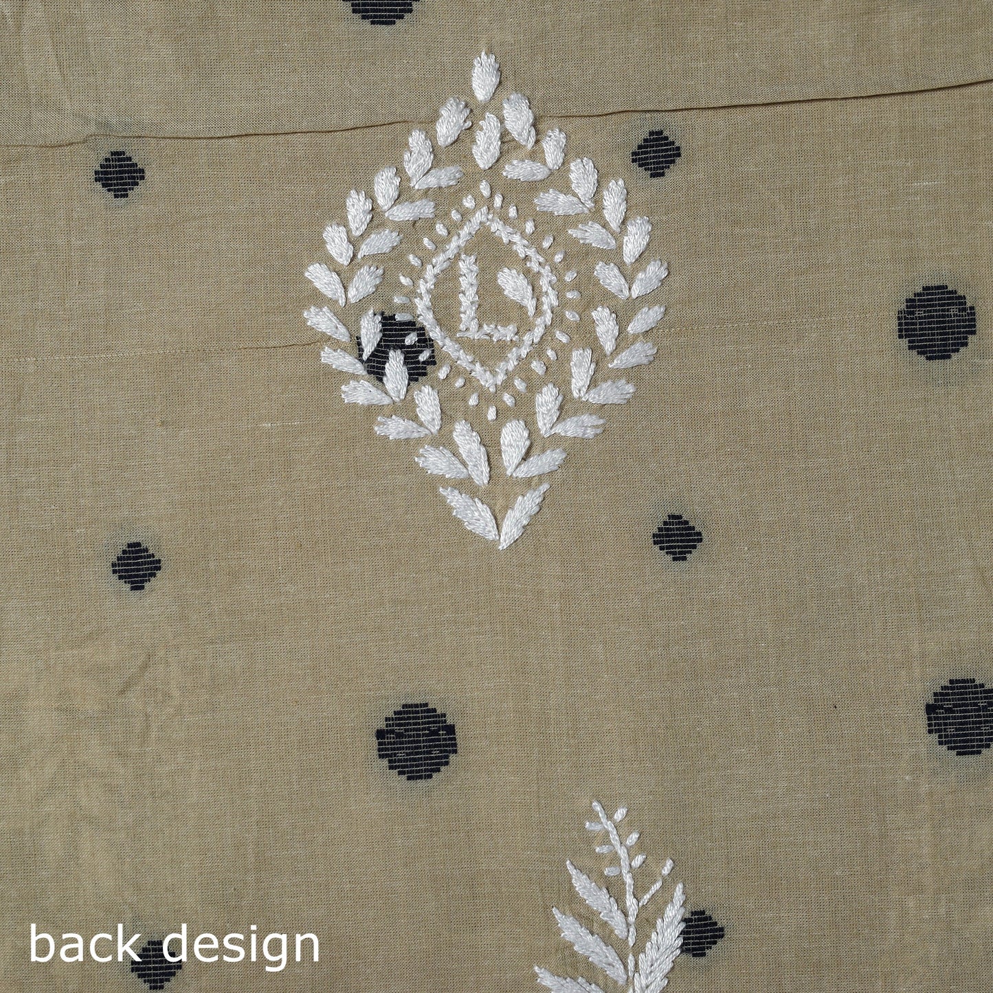 Black - lucknowi chikankari work jacquard unstitched kurta