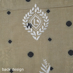 Black - lucknowi chikankari work jacquard unstitched kurta