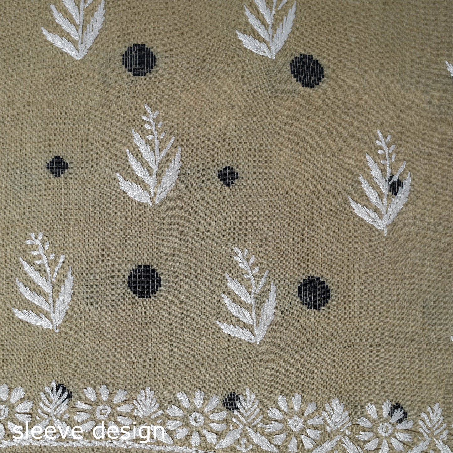 Black - lucknowi chikankari work jacquard unstitched kurta