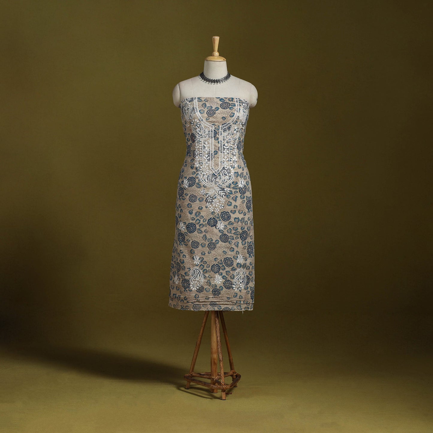 Lucknowi chikankari work kalamkari unstitched kurta