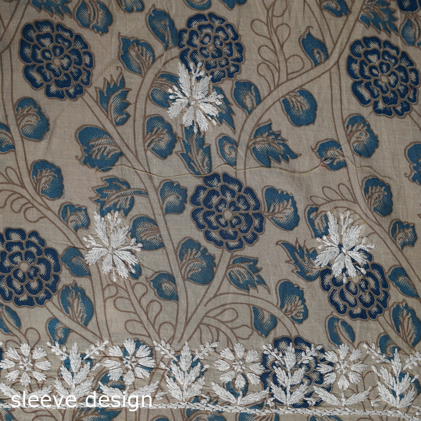 Lucknowi chikankari work kalamkari unstitched kurta