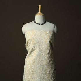 Beige - lucknowi hand embroidered cotton chikankari 3pc