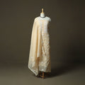 Beige - lucknowi hand embroidered kota doria cotton