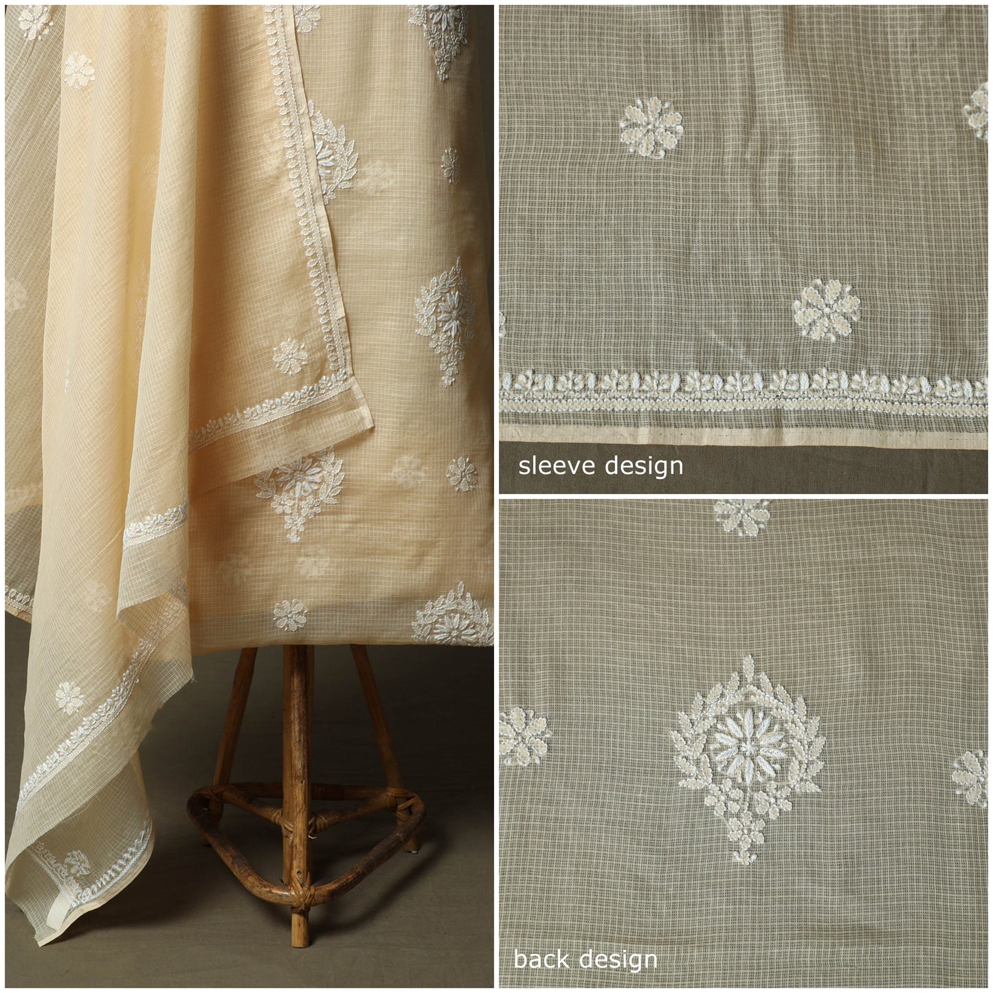 Lucknowi hand embroidered kota doria cotton chikankari 2pc