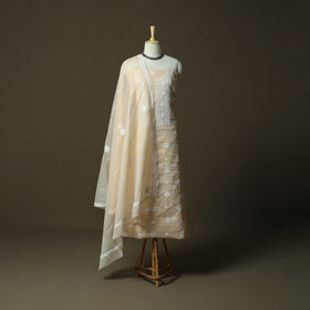 Lucknowi hand embroidered kota doria cotton chikankari 2pc