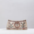 Beige Madhubani Handpainted Tussar Silk Clutch