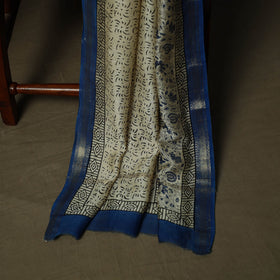 Maheshwari silk hand block bagru print 3pc unstitched dress