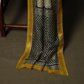 Maheshwari silk hand block bagru print 3pc unstitched dress