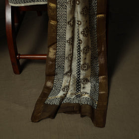 Maheshwari silk hand block bagru print 3pc unstitched dress