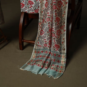 Maheshwari silk hand block sanganeri print 3pc unstitched