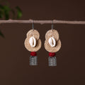 Beige - mahi german silver jute jhumki earrings