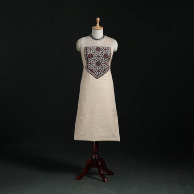 Mangalagiri handloom cotton patchwork unstitched kurta