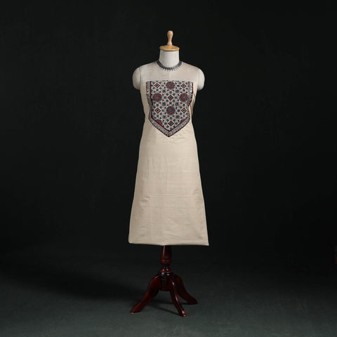 Mangalagiri handloom cotton patchwork unstitched kurta
