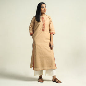 Beige - Buy Mangalagiri Handloom Cotton Kurta Online at iTokri.com