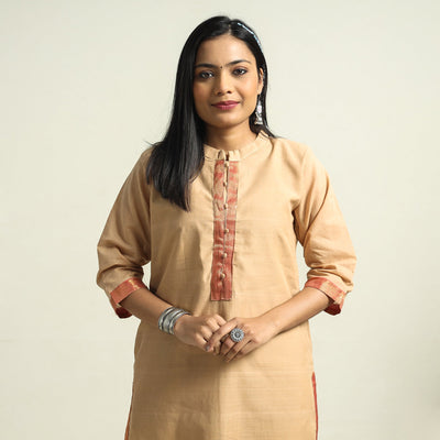 Beige - Buy Mangalagiri Handloom Cotton Kurta Online at iTokri.com