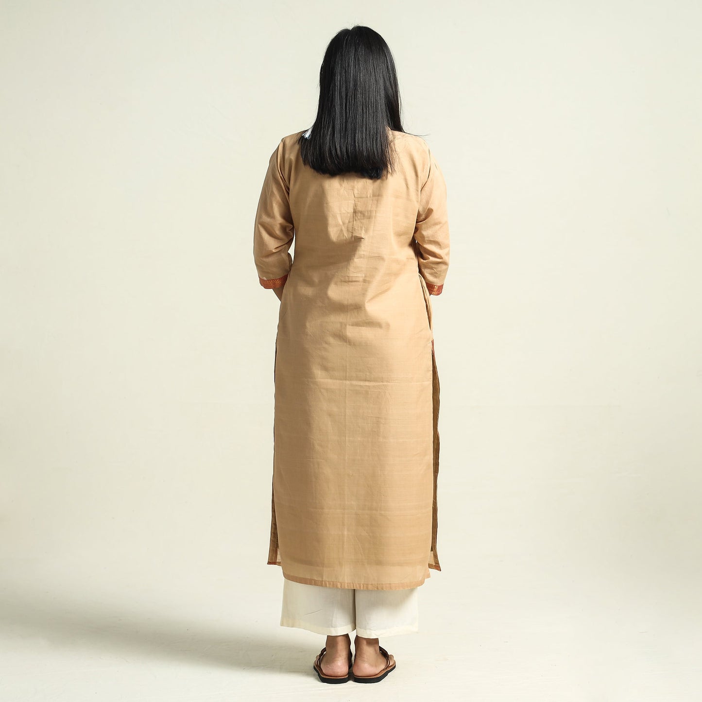 Beige - Buy Mangalagiri Handloom Cotton Kurta Online at iTokri.com