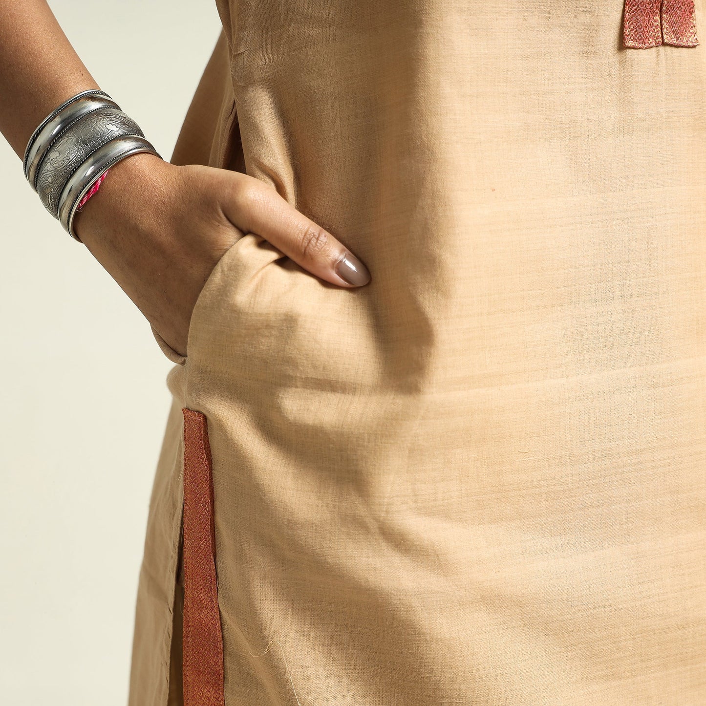 Beige - Buy Mangalagiri Handloom Cotton Kurta Online at iTokri.com