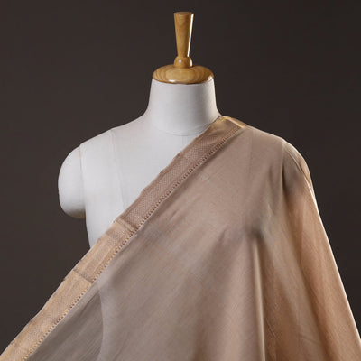 Beige Mangalagiri Handloom Cotton Zari Border Fabric