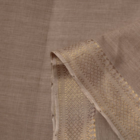 Beige Mangalagiri Handloom Cotton Zari Border Fabric
