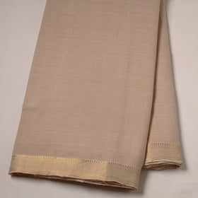 Beige Mangalagiri Handloom Cotton Zari Border Fabric