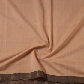 Beige Mangalagiri Handloom Cotton Zari Border Fabric 